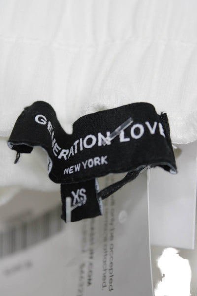 Generation Love Womens White Jogger Pants Size XS