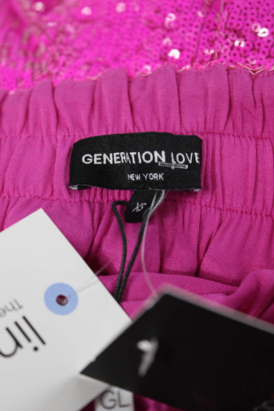 Generation Love Womens Hot Pants Pink Polyester Size XS