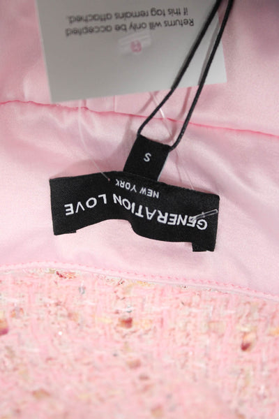 Generation Love Women Sailor Tweed Cotton Shorts Pink Size S