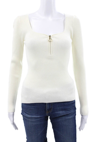 Generation Love Womens Square Neck Long Sleeve Blouse Ivory Size XS