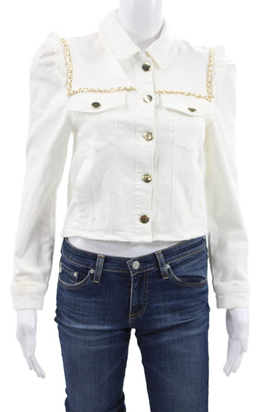 Generation Love Womens White Basic Jacket Long Sleeve Button Size XS