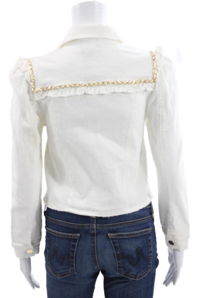 Generation Love Womens White Basic Jacket Long Sleeve Button Size XS