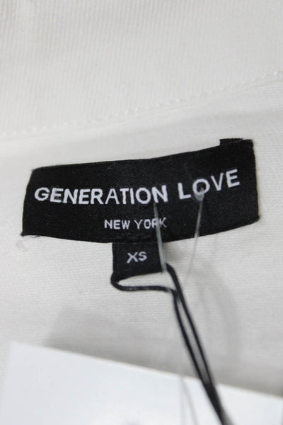 Generation Love Womens White Basic Jacket Long Sleeve Button Size XS