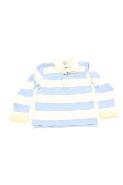 Bella Bliss Girls Striped Cotton Collar Long Sleeve Top Blue White Size 8