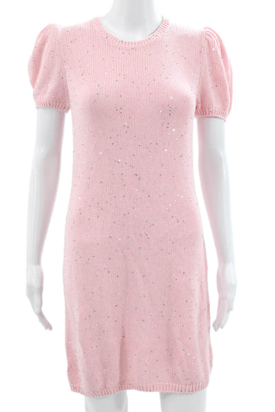 Generation Love Womens Sweater Dress Pink Short Sleeve Cotton Size XS