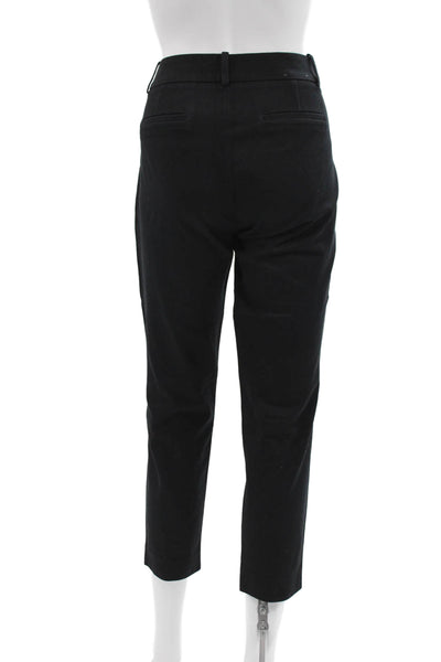 J Crew Women Ankle Black Cotton Pants Size 8