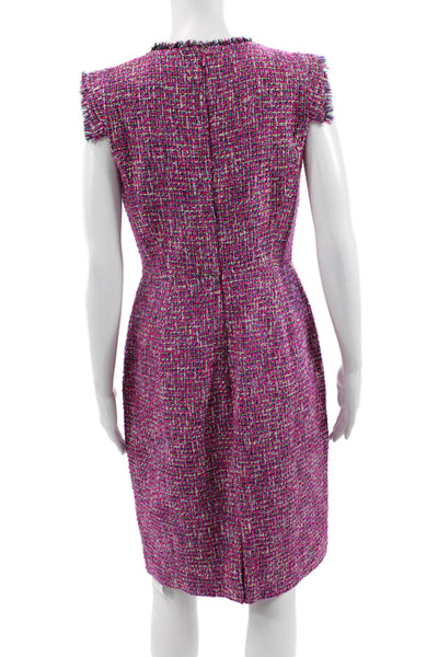 J Crew Womens Pink Sleeveless Sheath Dress Cotton Round Neck Zip Size 6