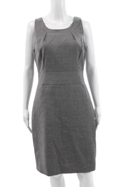 J Crew Womens Sheath Dress Gray Wool Sleeveless Knee Length Zip Size 6