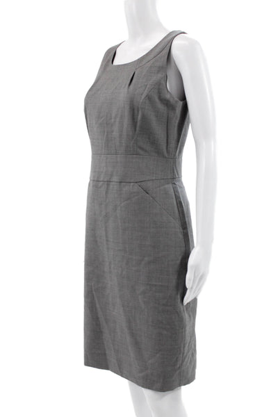 J Crew Womens Sheath Dress Gray Wool Sleeveless Knee Length Zip Size 6