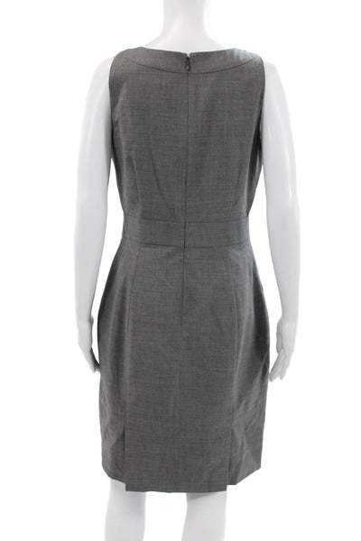 J Crew Womens Sheath Dress Gray Wool Sleeveless Knee Length Zip Size 6