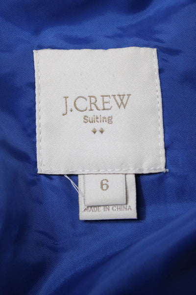 J Crew Women Sheath Dress Blue Sleeveless Round Neck Zip Knee Length Size 6