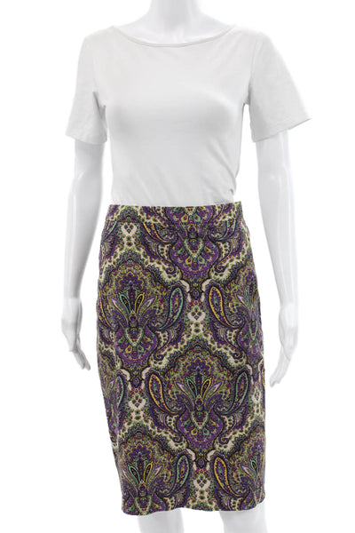 J Crew Womens Straight Pencil Skirt Multicolor Paisley Knee Size 6