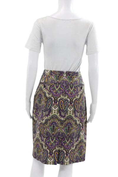 J Crew Womens Straight Pencil Skirt Multicolor Paisley Knee Size 6