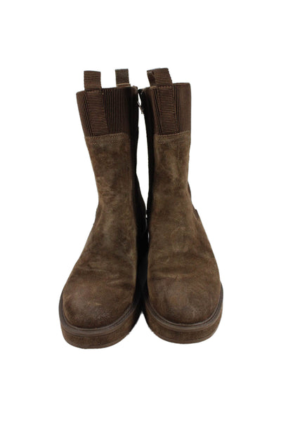 Dolce Vita Womens Suede Mid Calf Boots Brown Size 9