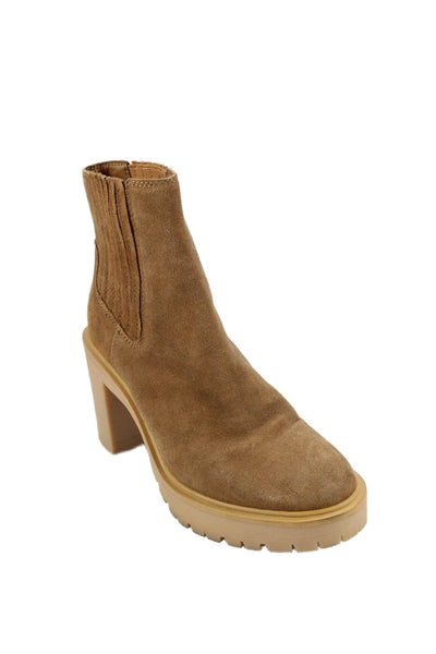 Dolce Vita Womens Suede Heeled Ankle Boots Brown Size 9
