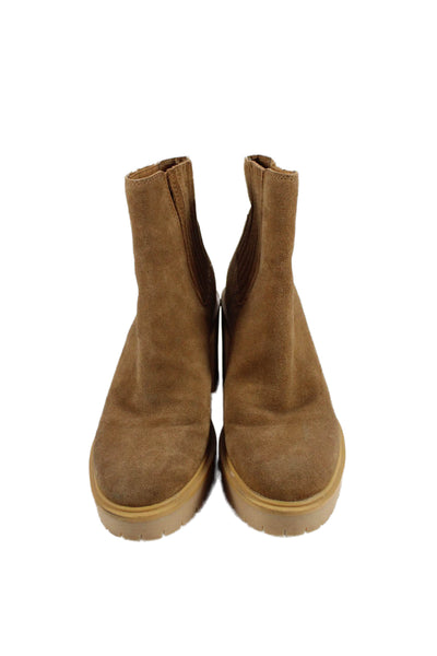 Dolce Vita Womens Suede Heeled Ankle Boots Brown Size 9