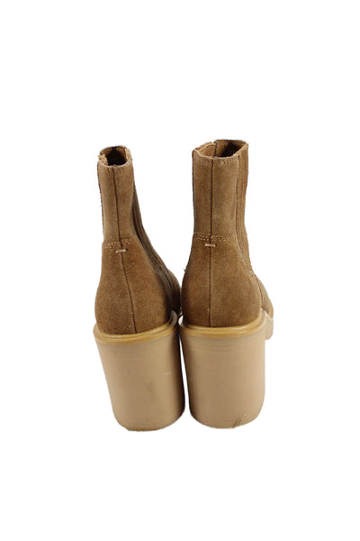 Dolce Vita Womens Suede Heeled Ankle Boots Brown Size 9