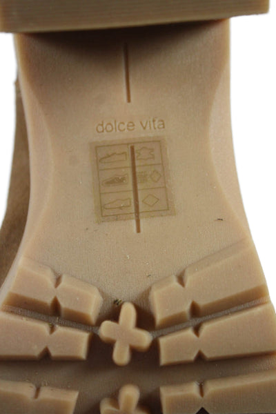 Dolce Vita Womens Suede Heeled Ankle Boots Brown Size 9