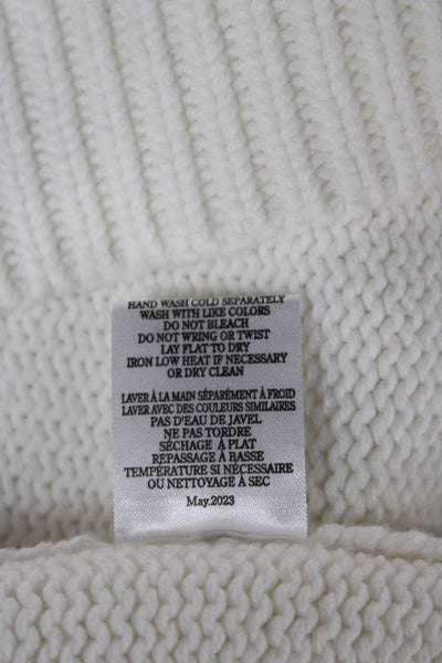 Z Supply Womens White Cotton Mock Neck Pullover Sweater Long Sleeve Size S