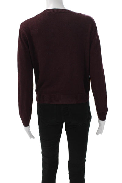Zara Womens Cardigan Sweater Red Round Neck Long Sleeve Acrylic Size M