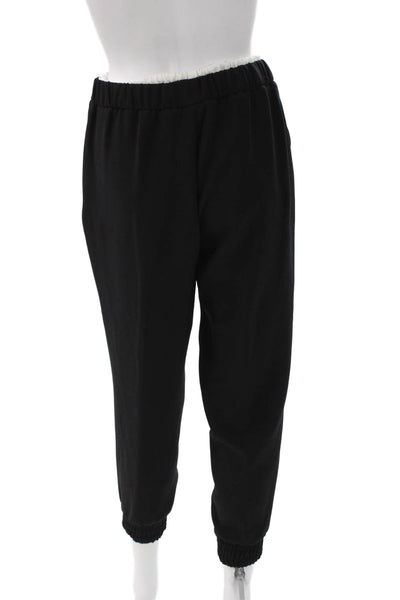 Zara Womens Black Jogger Pants Drawstring 94% Polyester 6% Elastane Size S