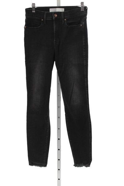 AYR Womens Skinny Jeans Black Mid Rise Button Fly Cotton Blend Size 28