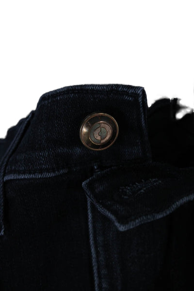 AYR Womens Skinny Jeans Black Mid Rise Button Fly Cotton Blend Size 28