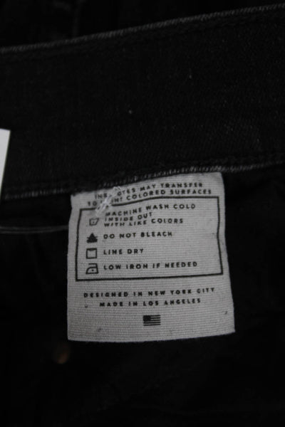 AYR Womens Skinny Jeans Black Mid Rise Button Fly Cotton Blend Size 28