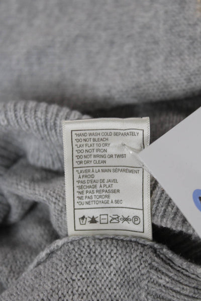 Cupcakes And Cashmere Women Pullover Gray Cotton Crew Neck Long Sleeve Size S