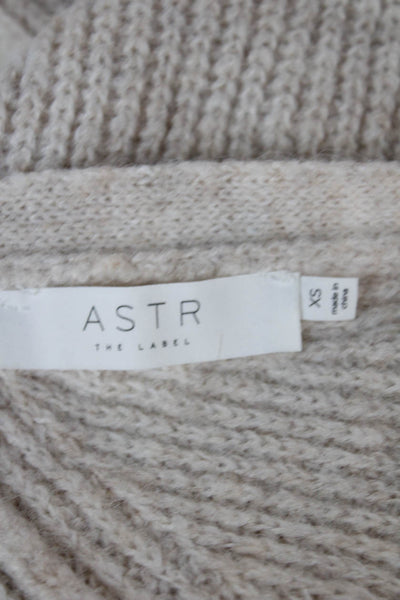 ASTR Womens Wrap V-Neck Long Sleeve Sweater Beige Size XS
