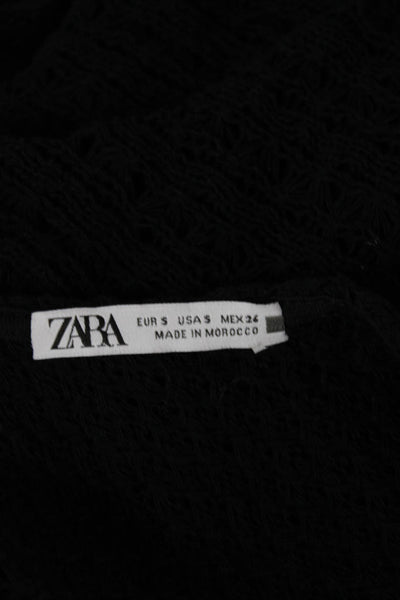 Zara Women Maxi Dress Black Scoop Neck Sleeveless Cotton Full Length Size S