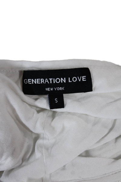 Generation Love Women Bodycon One-Shoulder White Knee-Length Dress Size S