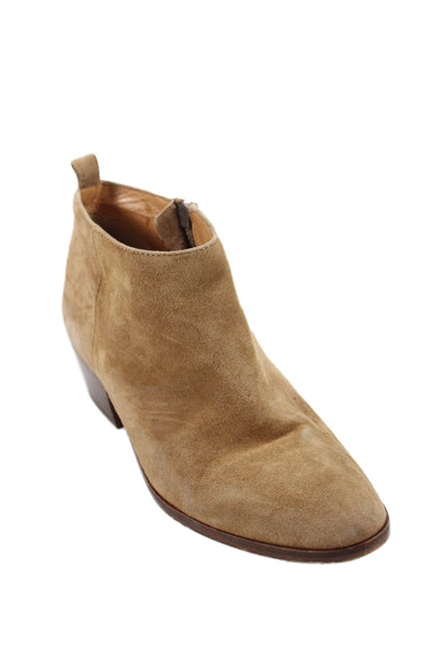 J Crew Womens Suede Zip Up Ankle Boots Fawn Brown Size 6