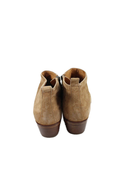 J Crew Womens Suede Zip Up Ankle Boots Fawn Brown Size 6