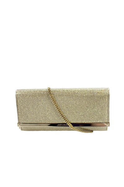 Jimmy Choo Womens Sparkly Convertible Clutch Bag Gold