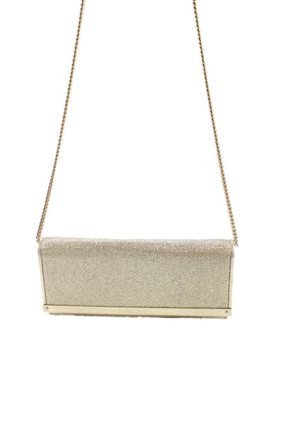 Jimmy Choo Womens Sparkly Convertible Clutch Bag Gold