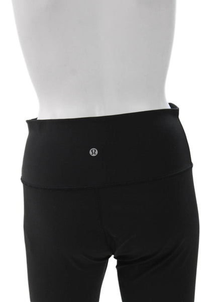 Lululemon Women Ankle Leggings Black Nylon Pull On Size 8
