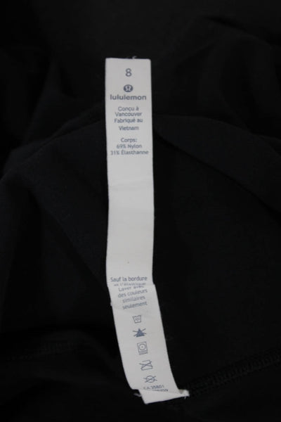 Lululemon Women Ankle Leggings Black Nylon Pull On Size 8