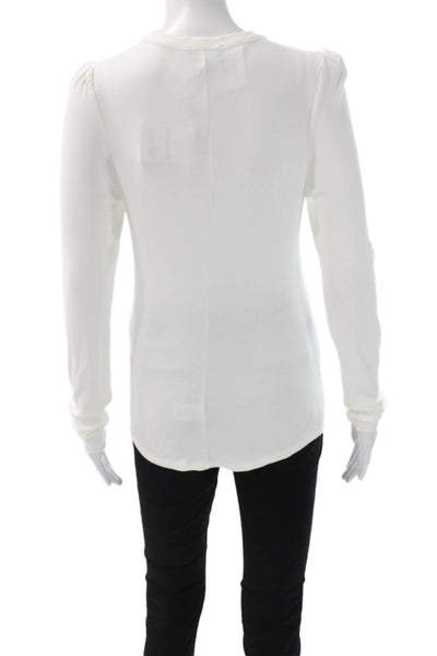 Generation Love Womens White Henley Long Sleeve Basic T-Shirt Size S
