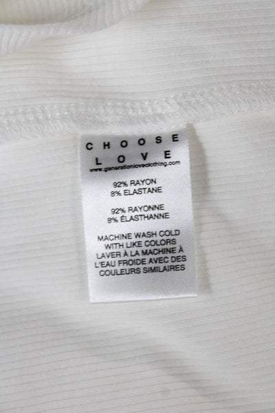 Generation Love Womens White Henley Long Sleeve Basic T-Shirt Size S