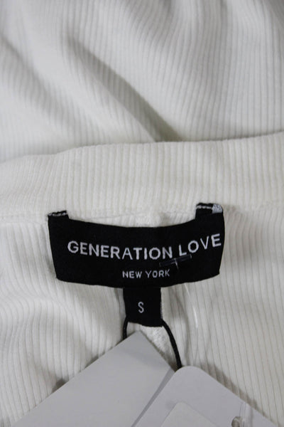 Generation Love Womens White Henley Long Sleeve Basic T-Shirt Size S