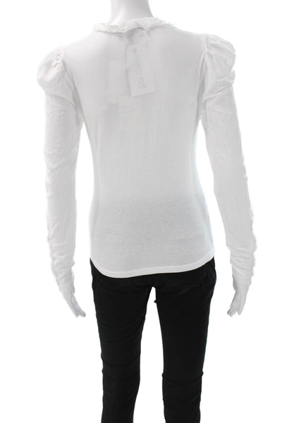 Generation Love Women White Jersey V-Neck Long Sleeve Tee Size XS
