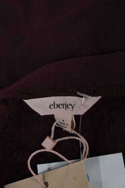 Eberjey Womens Basic Scoop Neck Long Sleeve Red Cotton Blend T-Shirt Size S