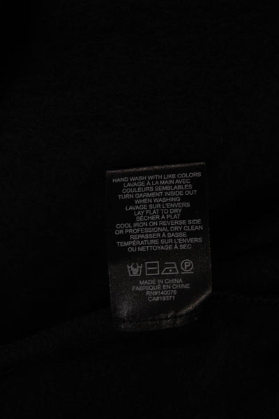 Generation Love Womens Faux Leather Collared Zip Sweatshirt Black Size M