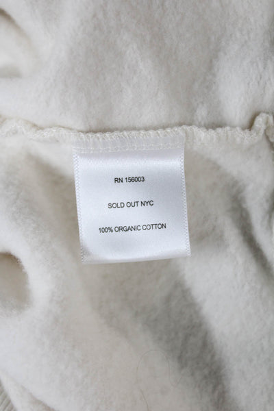 Sold Out Womens Pullover Sweatshirt Ivory Organic Cotton Long Sleeve Size S