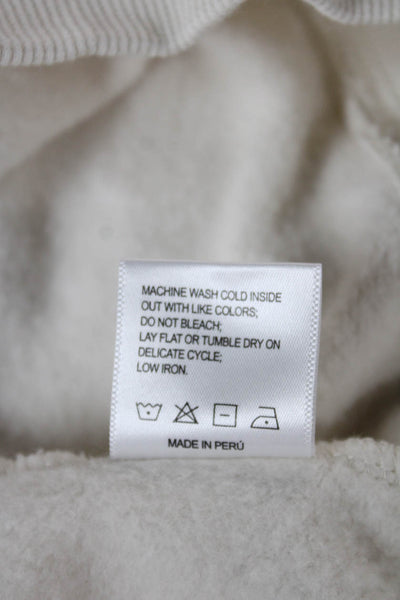 Sold Out Womens Pullover Sweatshirt Ivory Organic Cotton Long Sleeve Size S