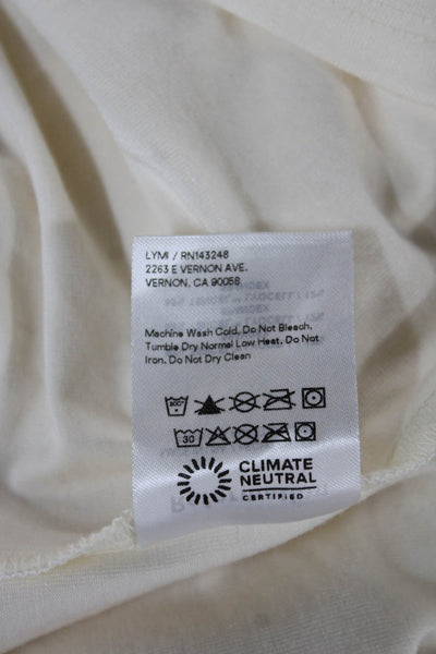 Reformation Women Cropped Off the Shoulder Ivory Blouse Long Sleeve Size S