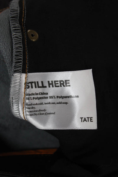 Still Here Womens Ankle Pants Brown Button 28in Inseam Size 29