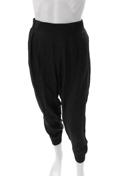 ATM Womens Silk Jogger Pants Black Pull On Size PP