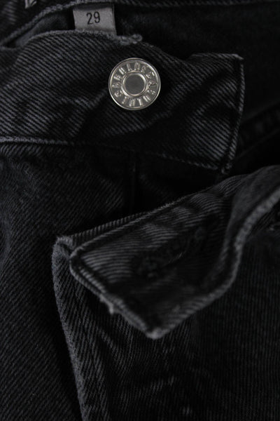 Agolde Womens Straight High Waist Black Cotton Jeans Button Size 29